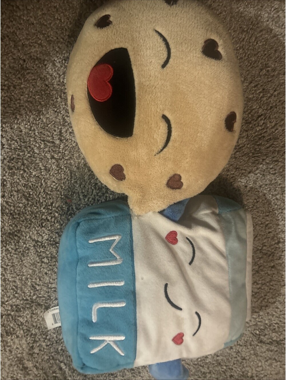 Milk and Cookies 8 X 16 Inch Blue Brown Plush Set Walmart